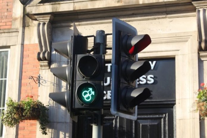 LGBTQ+ traffic lights unveiled in Rochdale as part of Pride celebrations
