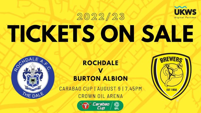 TICKETS ON SALE FOR CARABAO CUP TIE AT ROCHDALE - News
